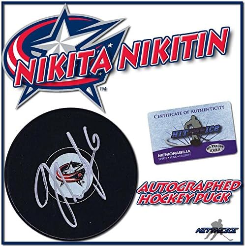 NIKITA NIKITIN potpisao COLUMBUS BLUE JACKETS Pak w / COA novi 5-potpisani NHL Pakovi