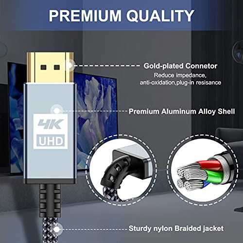 Avibrex 4k HDMI kabel 6,6ft, brza 18Gbps pletenica HDMI 2.0 kabl 4k @ 60Hz 2K @ 144Hz podržava 3D UHD 2160p