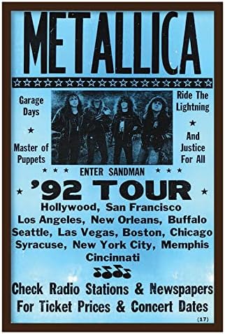 Fresh Prints of CT Novelty Showprint koncert Poster Metallica - Tour - 1992