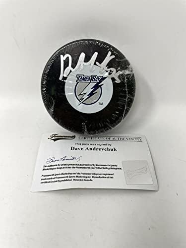DAVE ANDREYCHUK Tampa Bay Lightning potpisan Auto Hockey Pak Frameworth COA-Autogramed NHL Paks